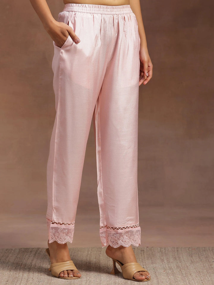Pink Printed Silk Blend Straight Suit With Dupatta - Libas
