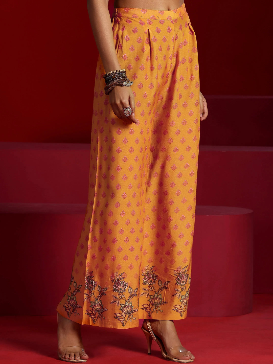  Libas Art Mustard Printed Muslin Co-Ords 