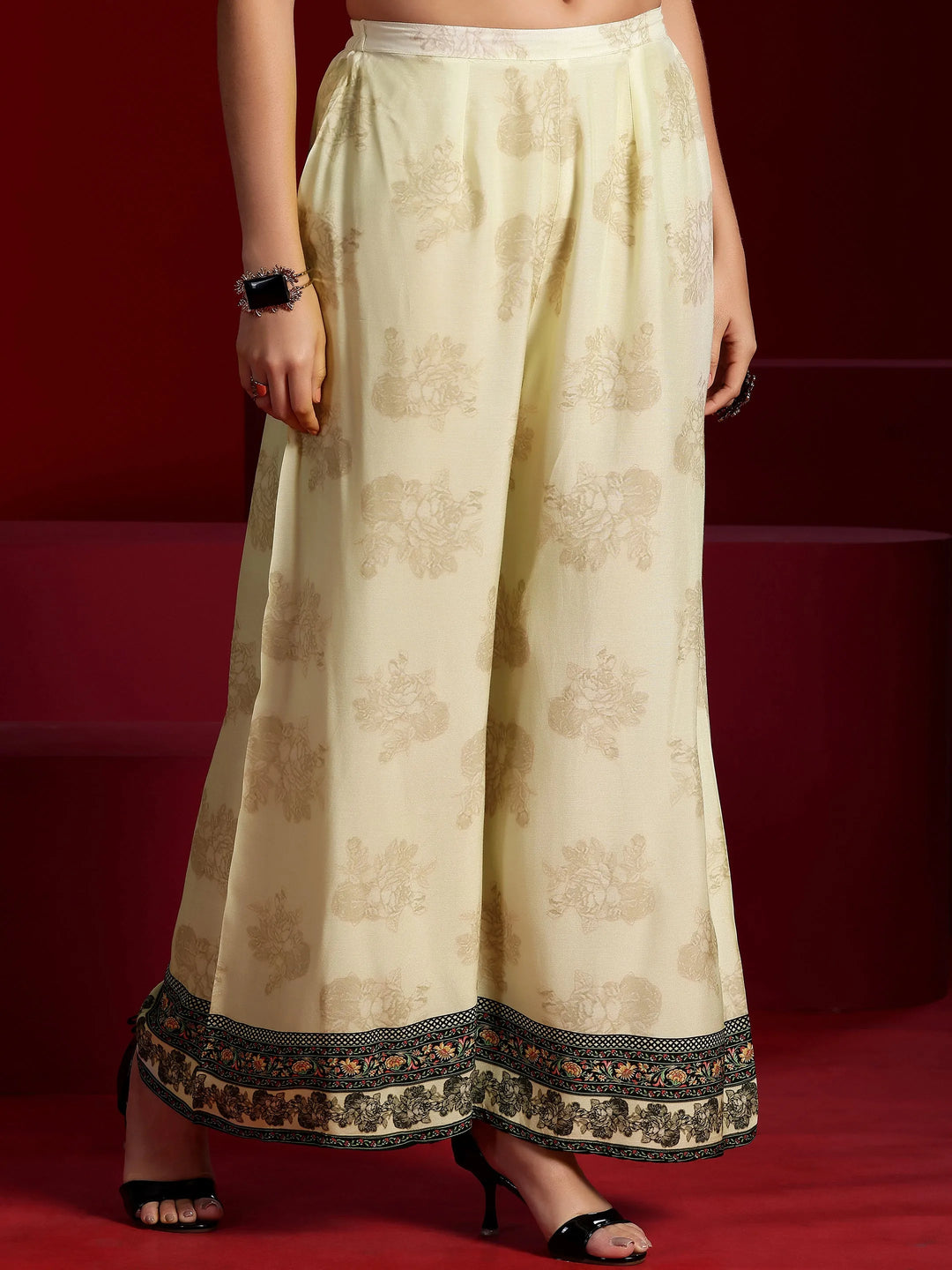  Libas Art Off White Printed Silk Blend Co-Ords 