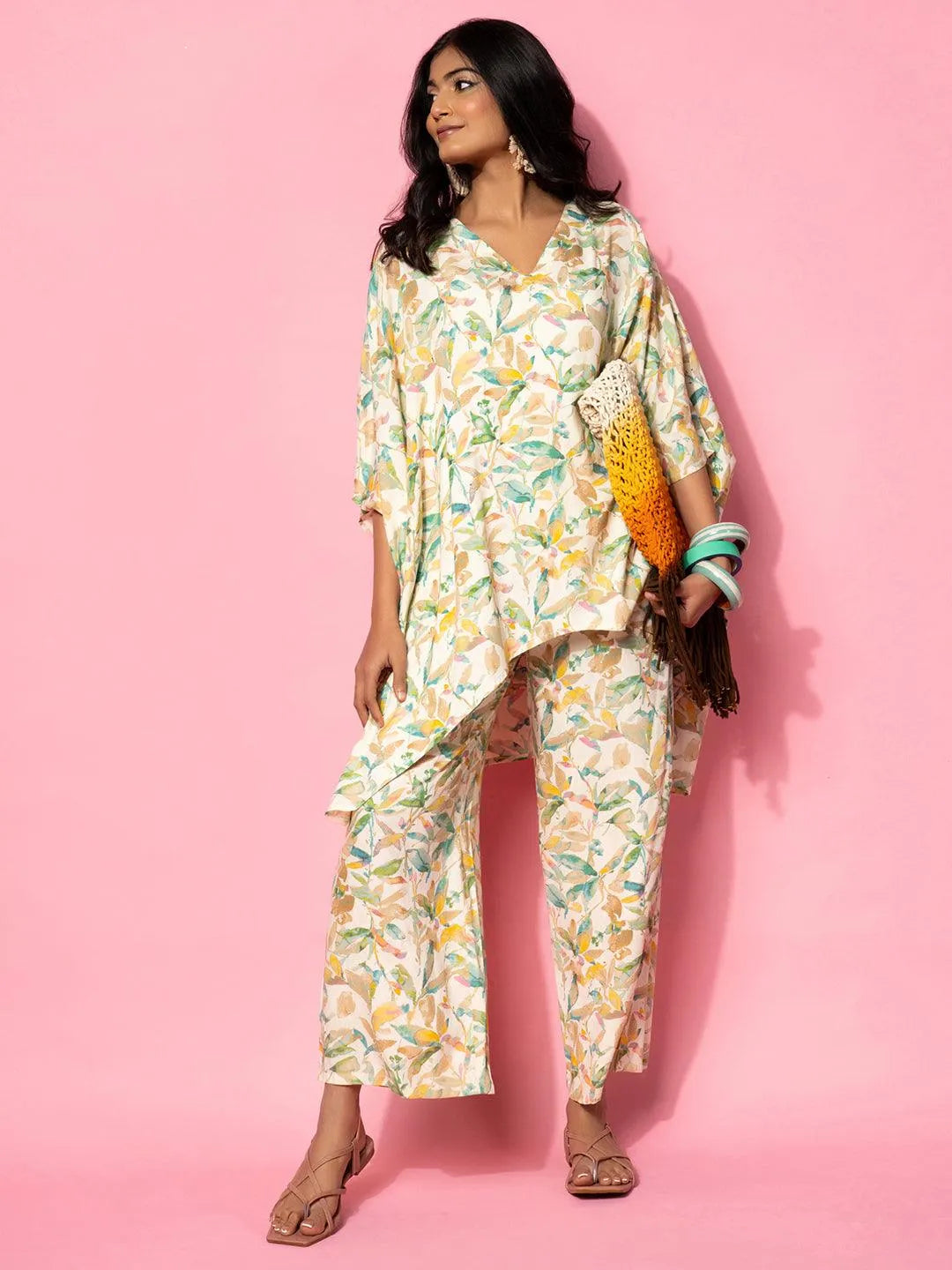 libas Cream Printed Rayon Co-Ords-picture-22