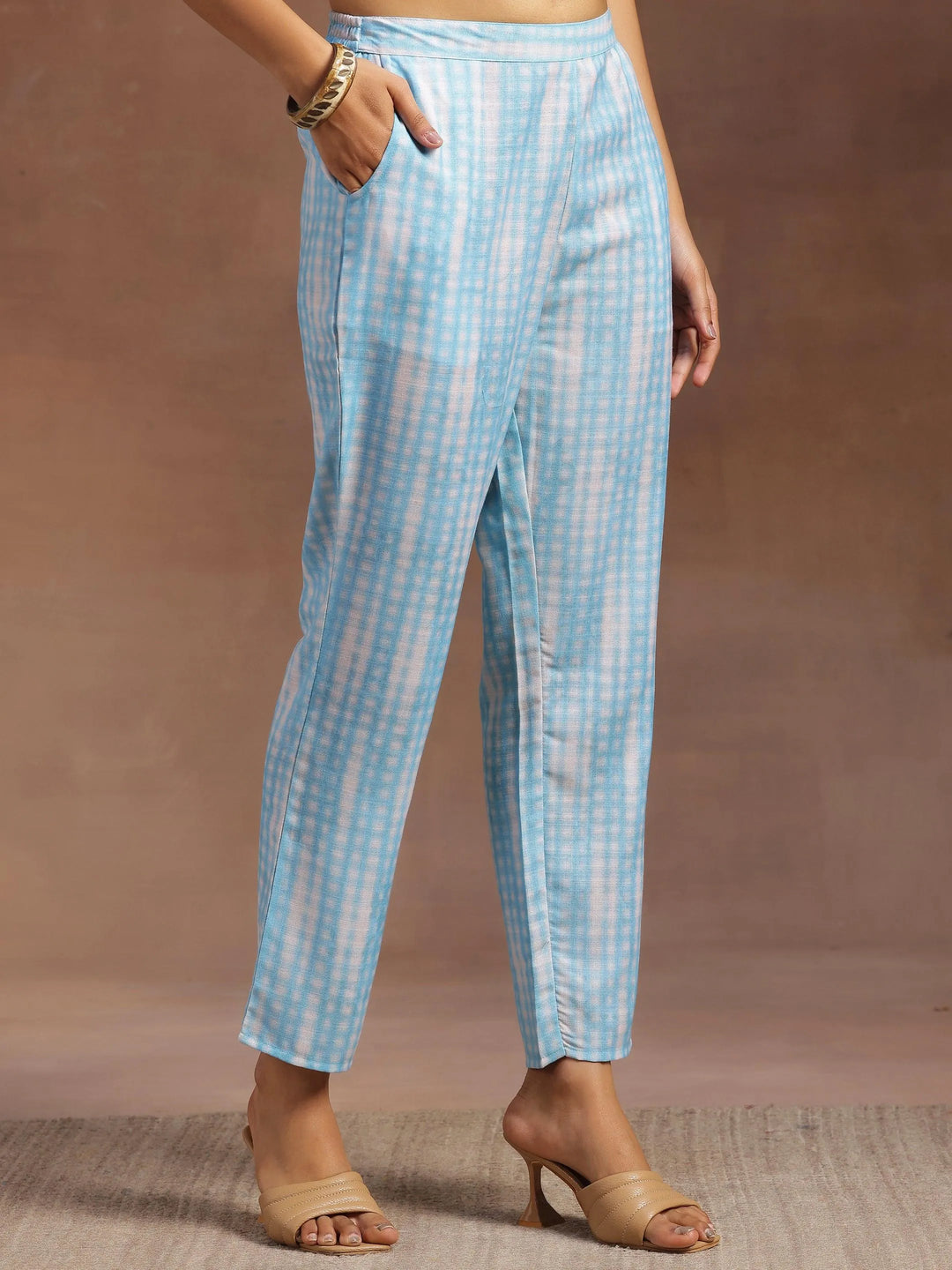 Blue Printed Cotton Straight Suit With Dupatta - Libas 