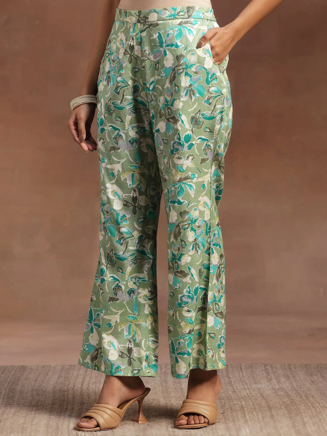  Green Printed Cotton Blend Co-Ords 