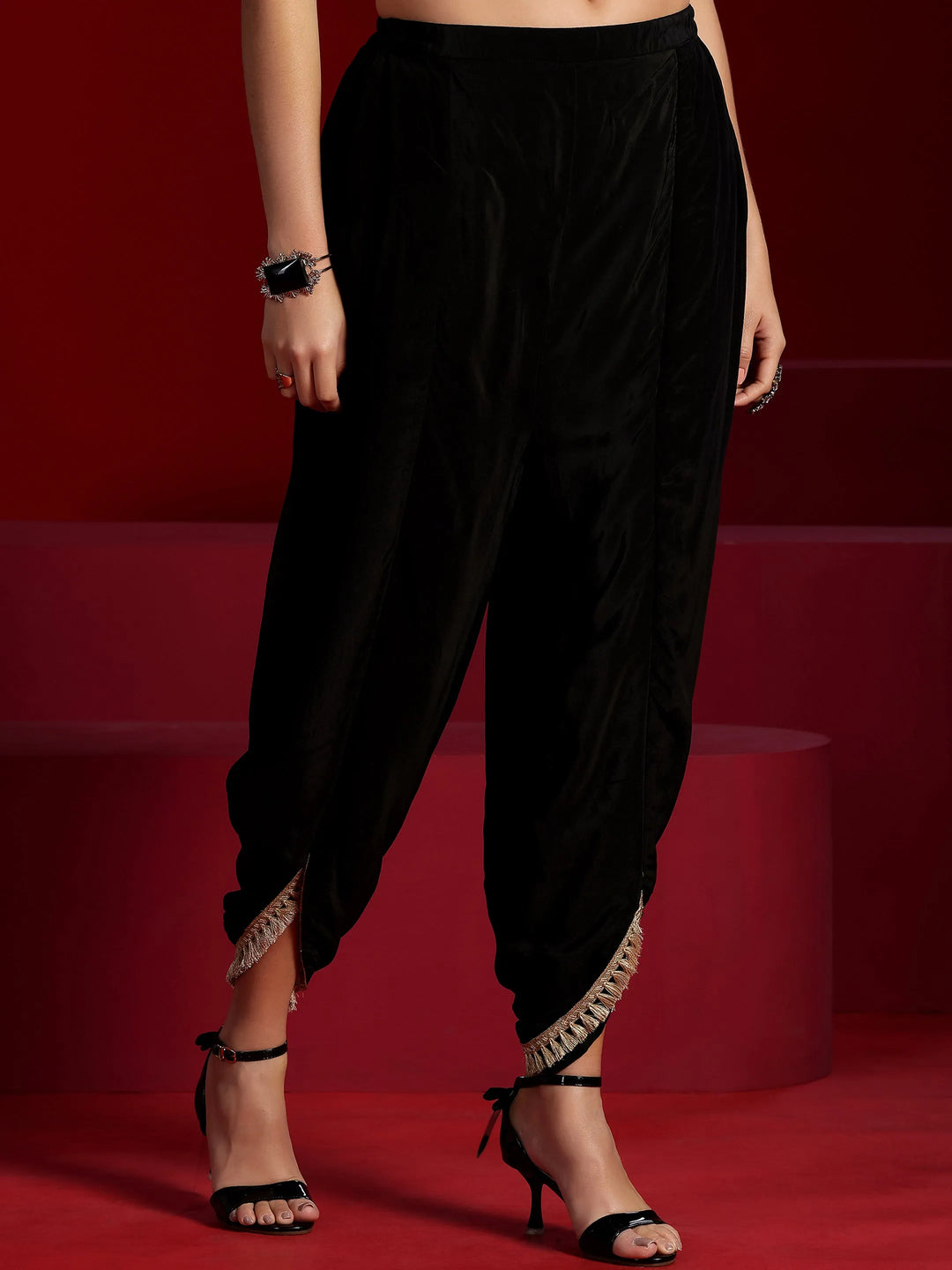  Libas Art Black Printed Silk Blend Co-Ords 