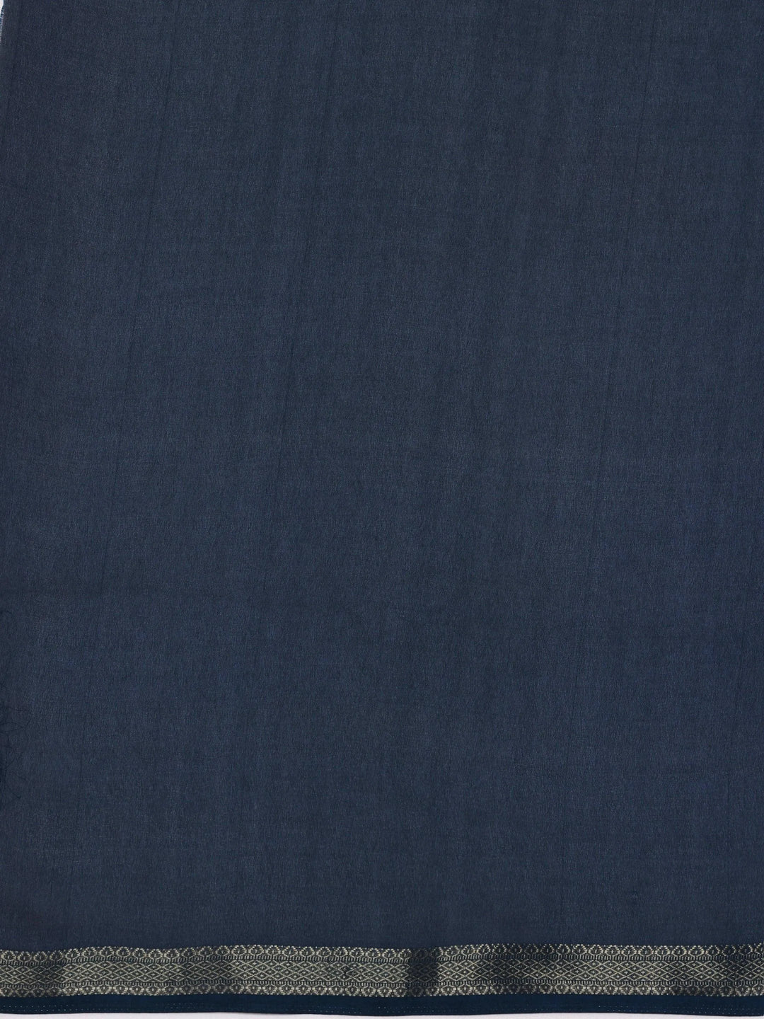 Blue Printed Silk Blend Saree With Unstitched Blouse Piece - Libas 