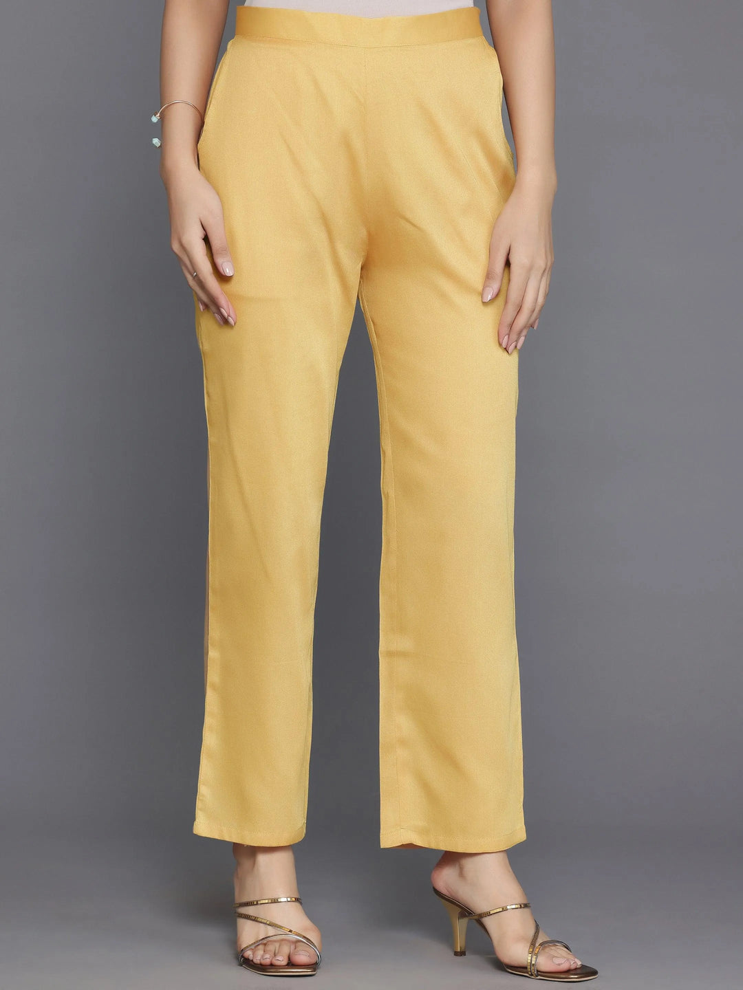 Yellow Embroidered Chanderi Silk Straight Suit With Dupatta - Libas 