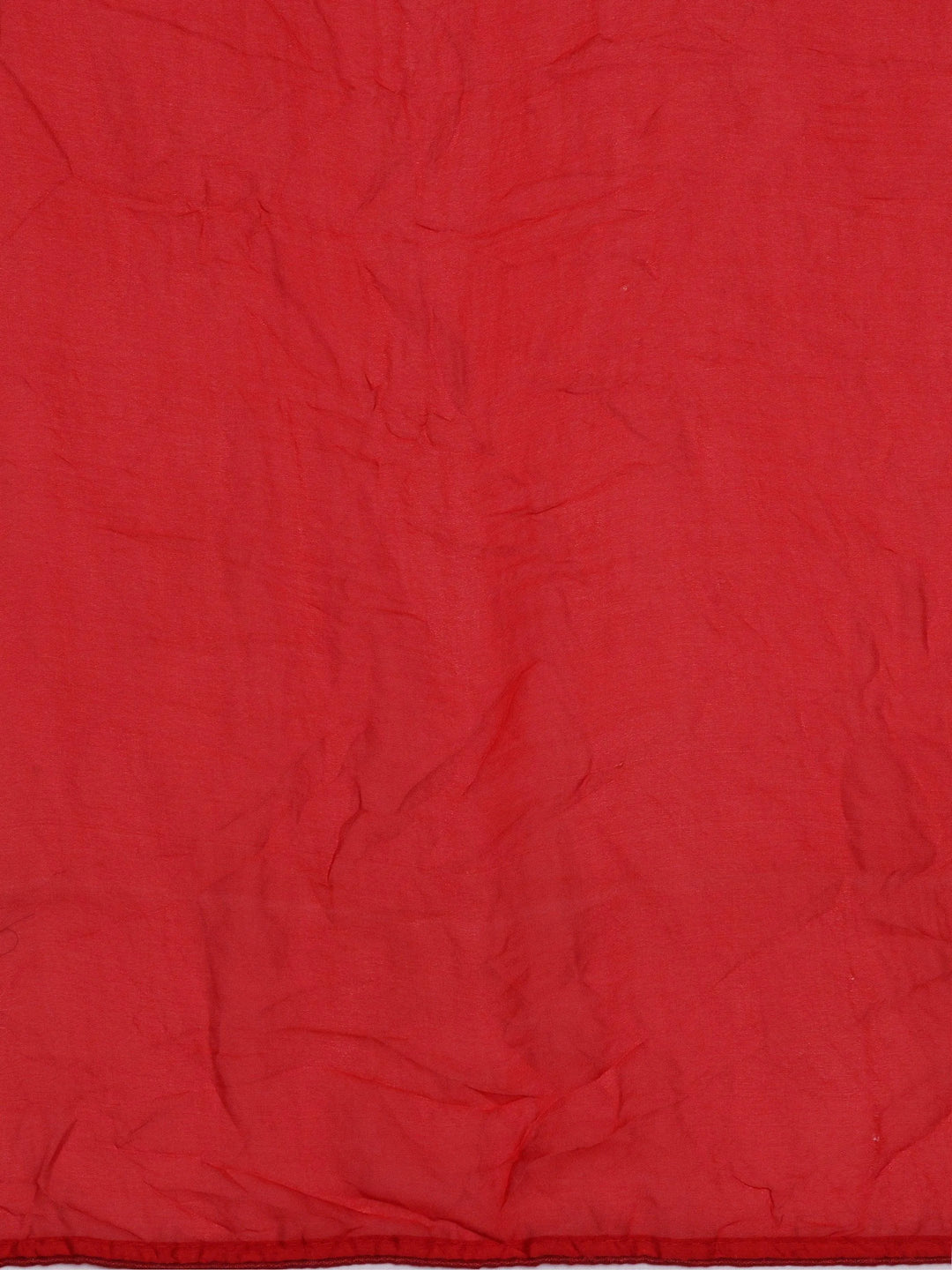 Red Printed Poly Georgette Saree With Unstitched Blouse Piece - Libas 