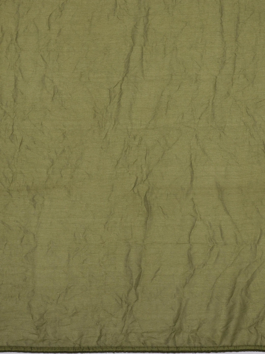 Green Printed Poly Georgette Saree With Unstitched Blouse Piece - Libas 