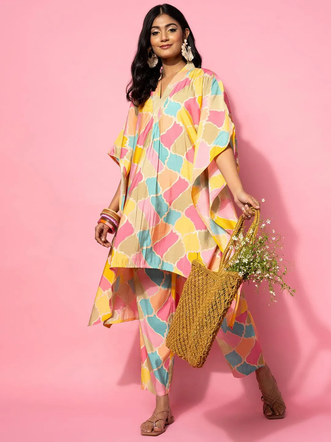 libas Multicoloured Printed Silk Blend Co-Ords-picture-34