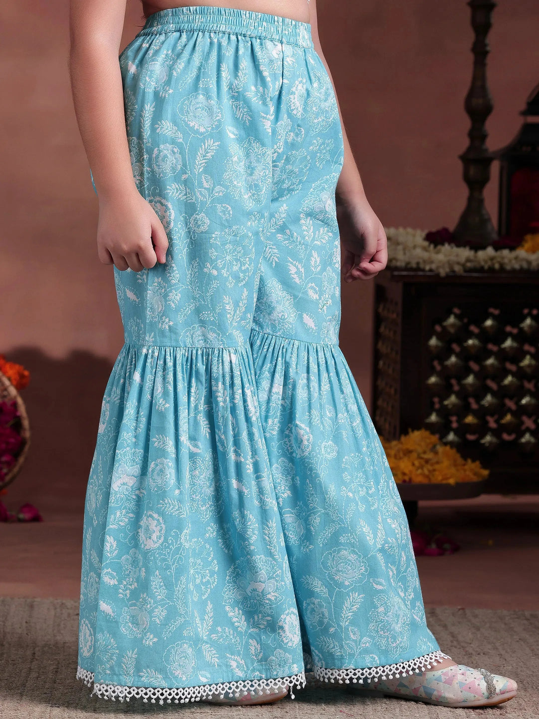  Kids Blue Printed Cotton Co-Ords 