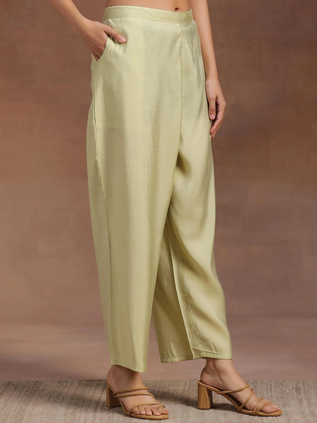 Cream Printed Silk Blend Co-Ords - Libas 
