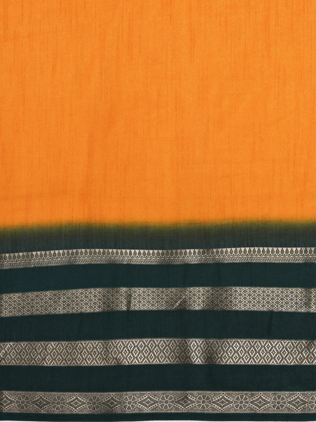 Mustard Printed Silk Blend Saree With Unstitched Blouse Piece - Libas 