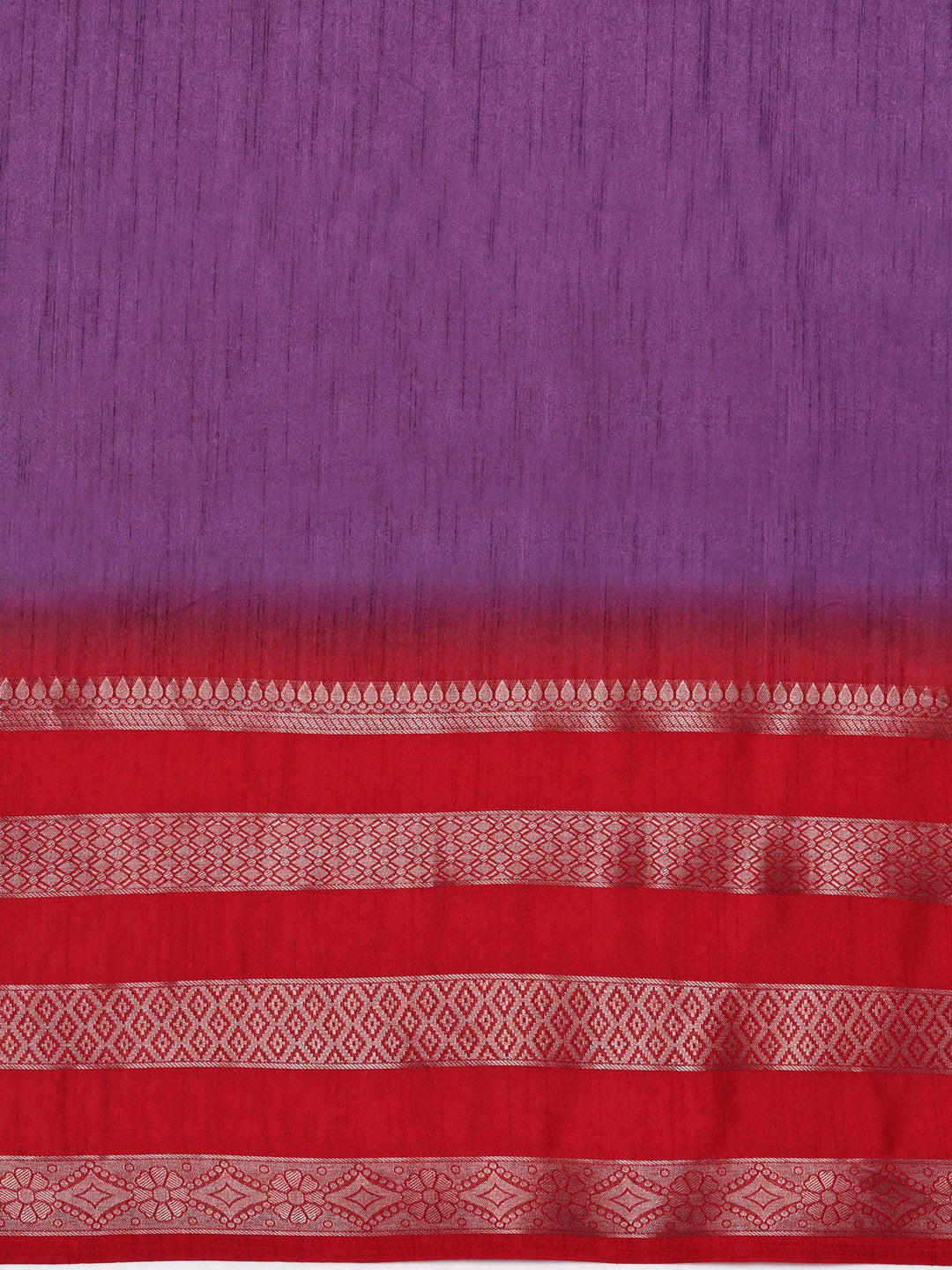 Lavender Printed Silk Blend Saree With Unstitched Blouse Piece - Libas 