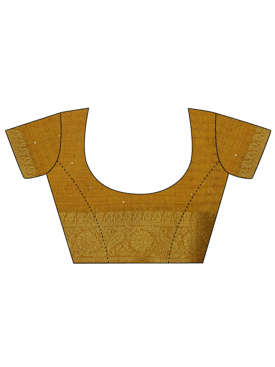  Mustard Printed Silk Blend Saree With Unstitched Blouse Piece 