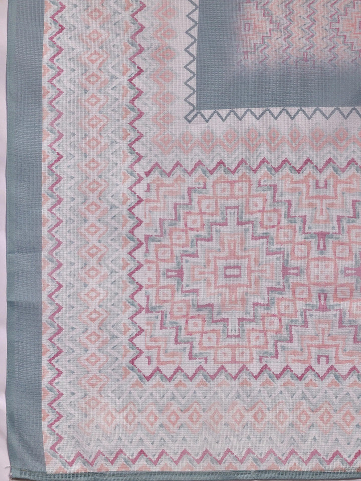 Pink Embroidered Cotton Blend Straight Suit With Dupatta - Libas