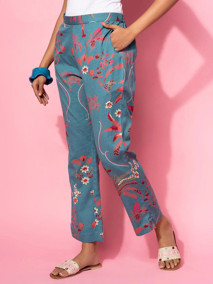 Blue Printed Cotton Co-Ords - Libas