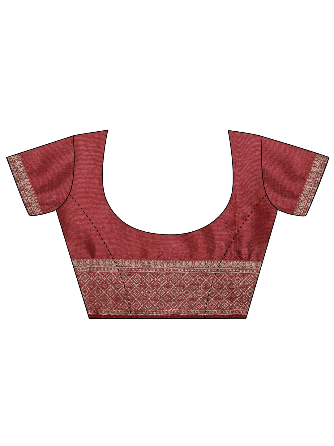  Pink Woven Design Silk Blend Saree With Unstitched Blouse Piece 