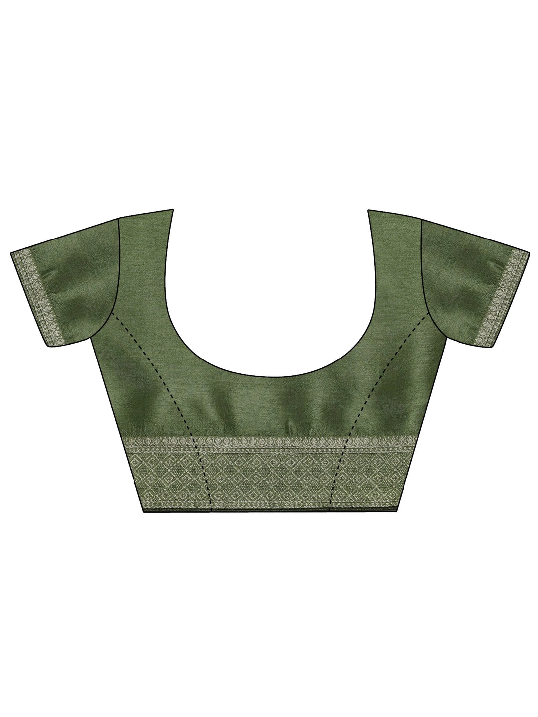  Green Woven Design Silk Blend Saree With Unstitched Blouse Piece 