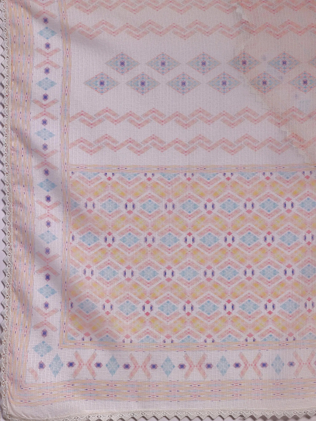Peach Embroidered Cotton Blend Straight Suit With Dupatta - Libas 