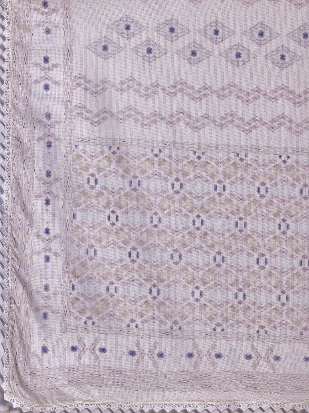 Beige Embroidered Cotton Blend Straight Suit With Dupatta - Libas 