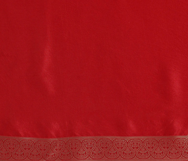 Libas Art Orange Woven Design Satin Saree With Unstitched Blouse Piece - Libas