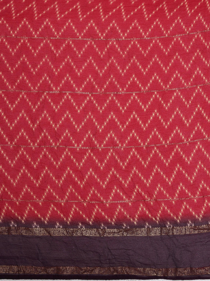 Pink Printed Poly Georgette Saree With Unstitched Blouse Piece - Libas