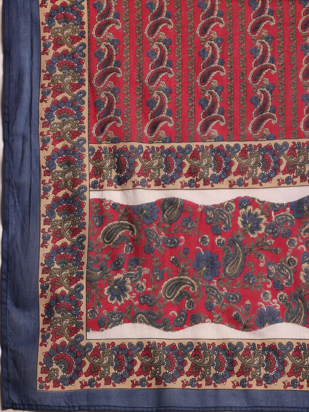  Red Printed Cotton Straight Suit With Dupatta 