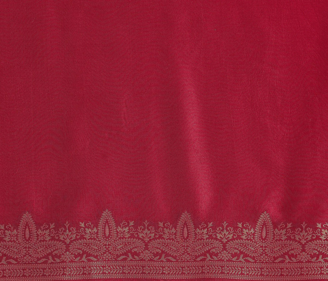 Libas Art Pink Woven Design Satin Saree With Unstitched Blouse Piece - Libas 
