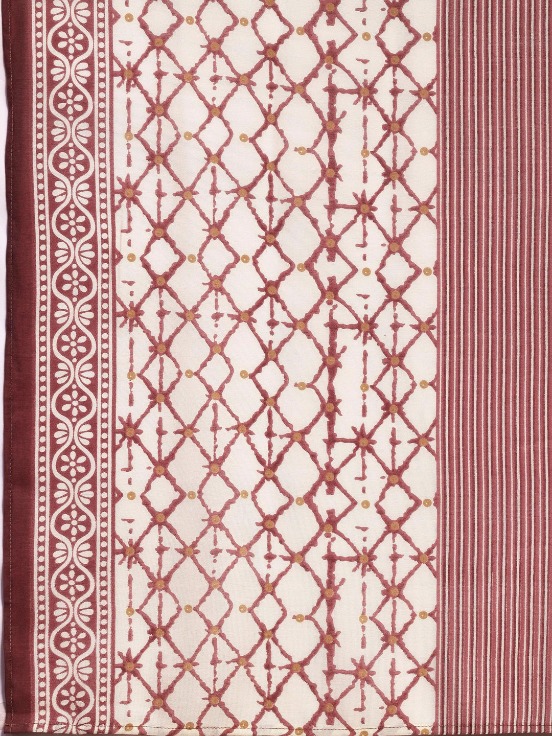  Off White Printed Silk Blend Straight Suit With Dupatta 