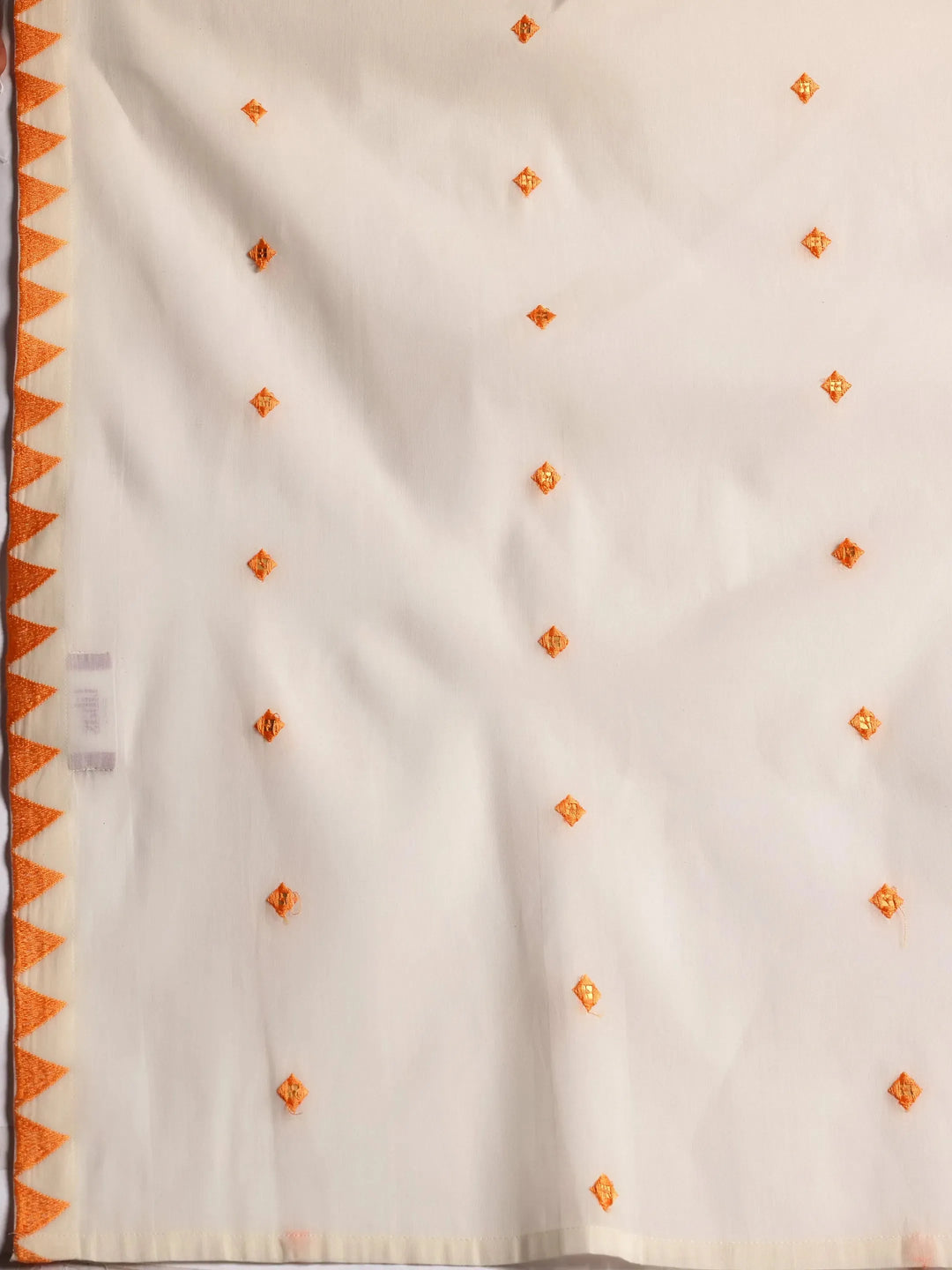  Off White Embroidered Cotton Straight Suit With Dupatta 
