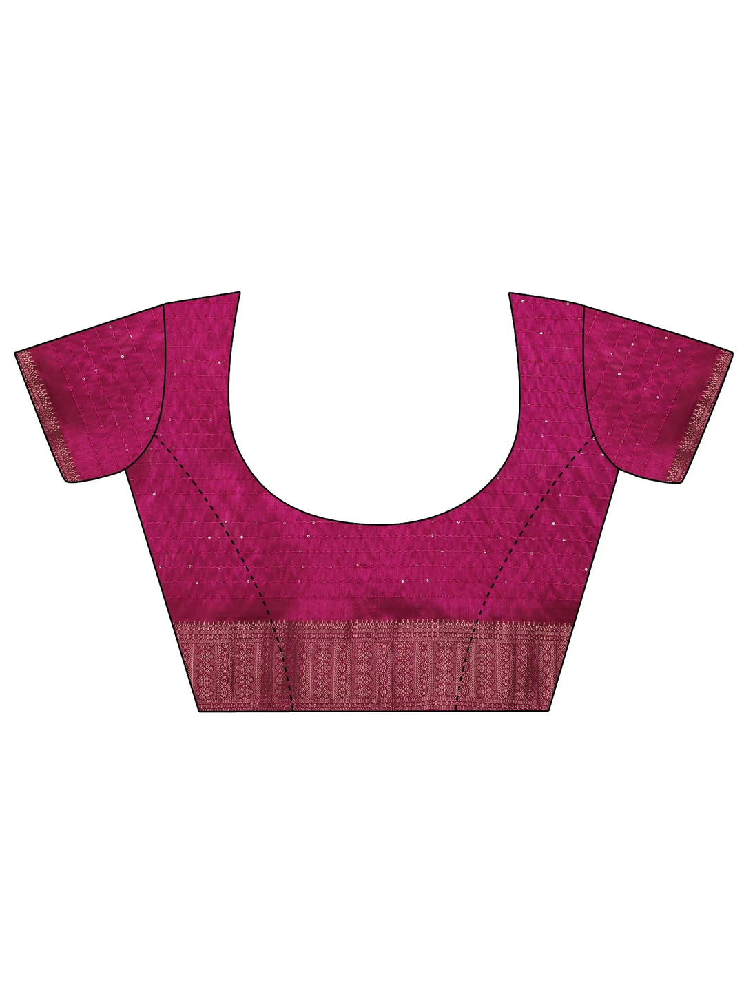  Pink Printed Silk Blend Saree With Unstitched Blouse Piece 