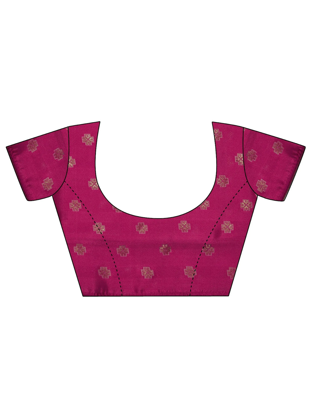  Pink Printed Silk Blend Saree With Unstitched Blouse Piece 