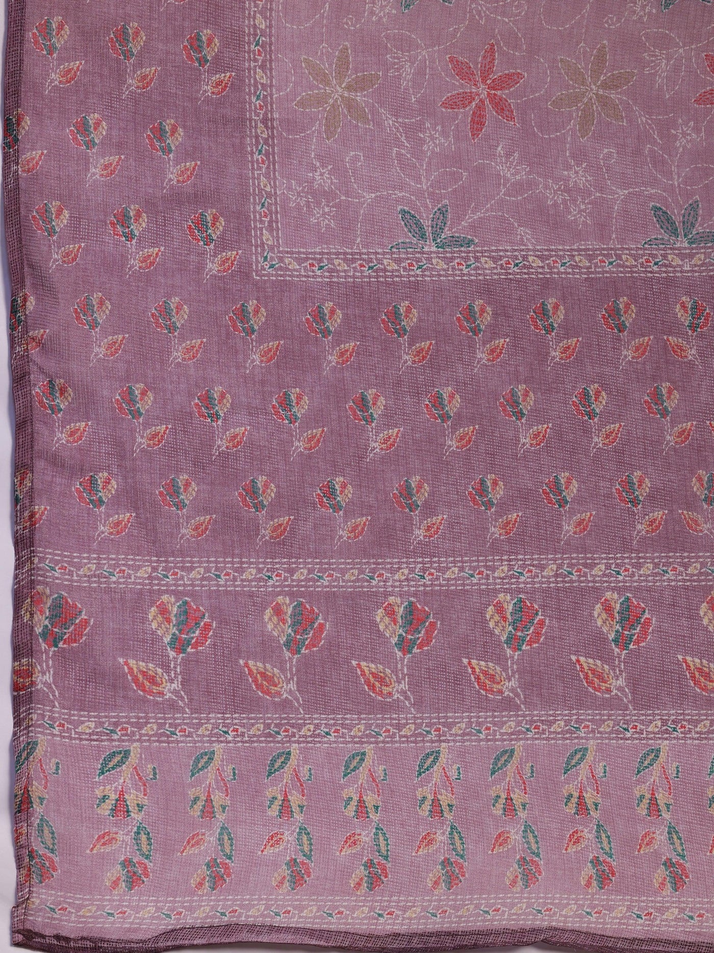 Mauve Yoke Design Cotton Straight Suit With Dupatta - Libas