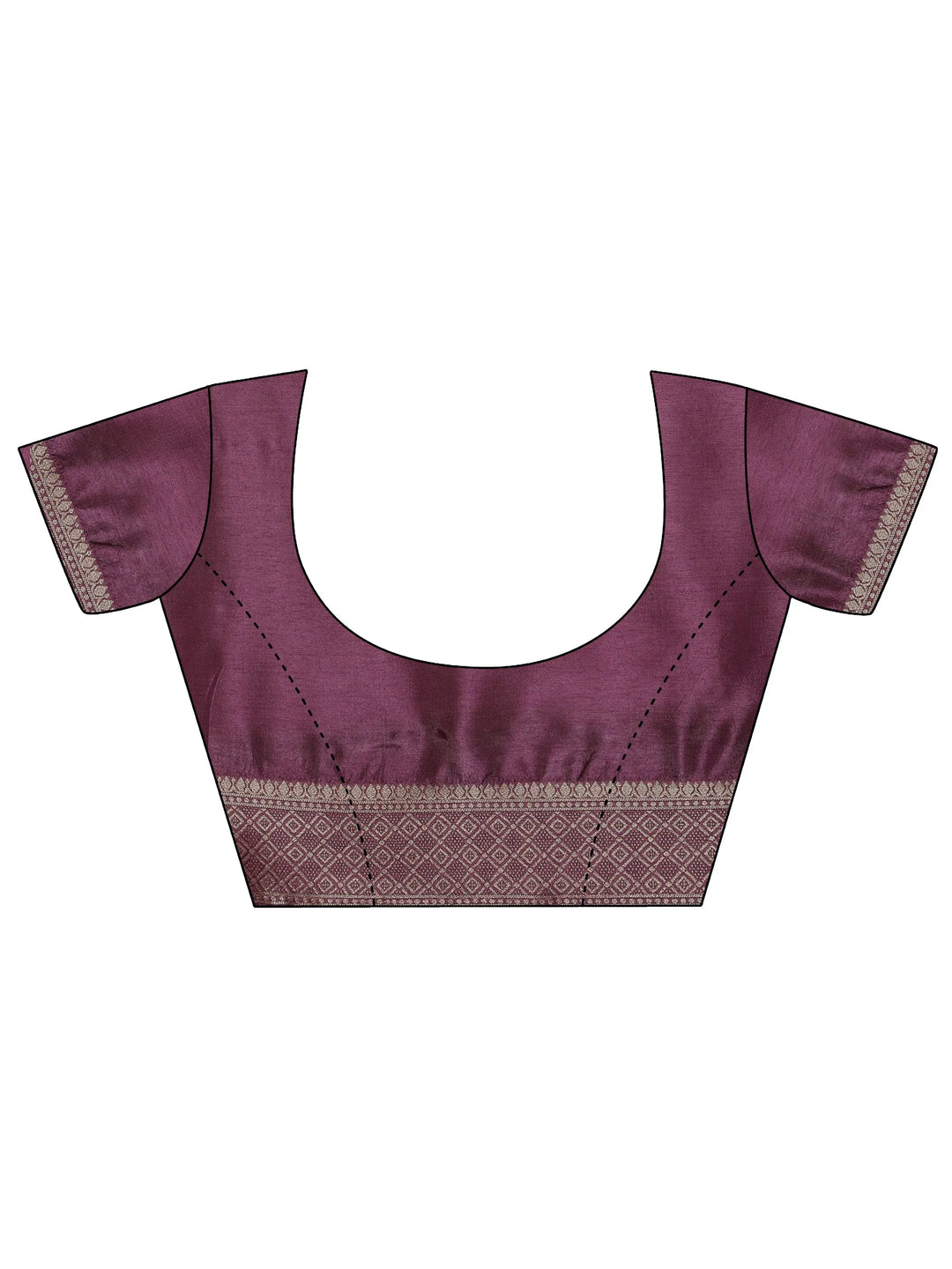 Mauve Woven Design Silk Blend Saree With Unstitched Blouse Piece 