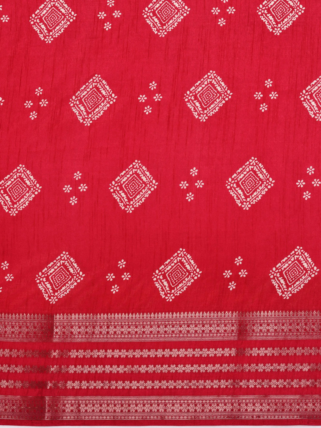 Pink Printed Silk Blend Saree With Unstitched Blouse Piece - Libas 