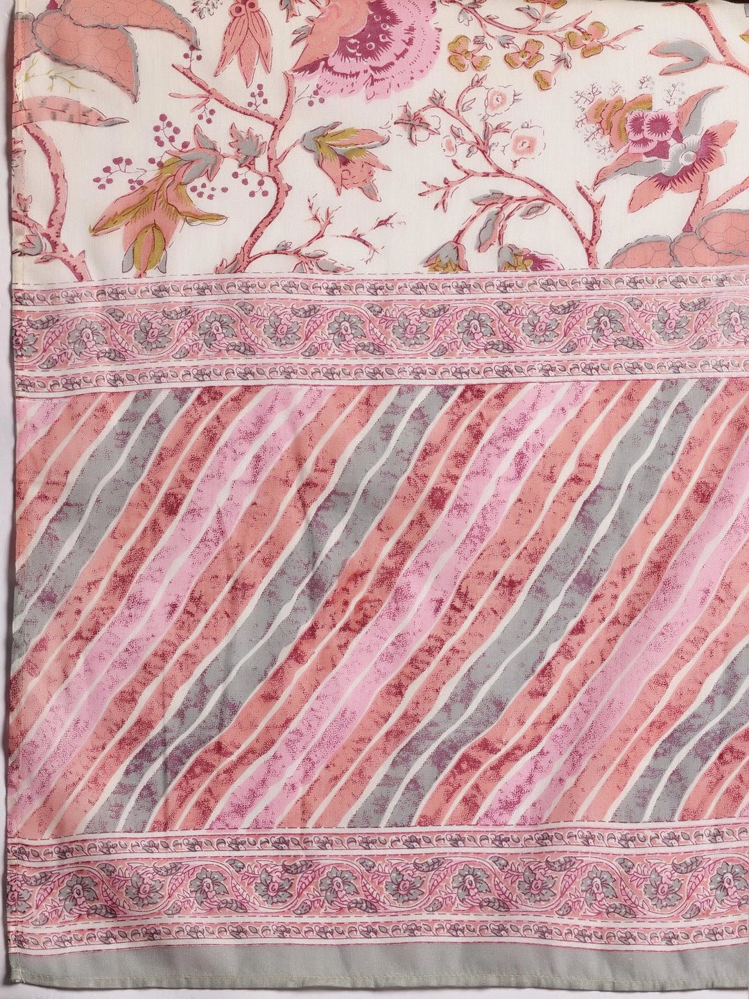 Pink Printed Cotton Straight Suit With Dupatta - Libas 
