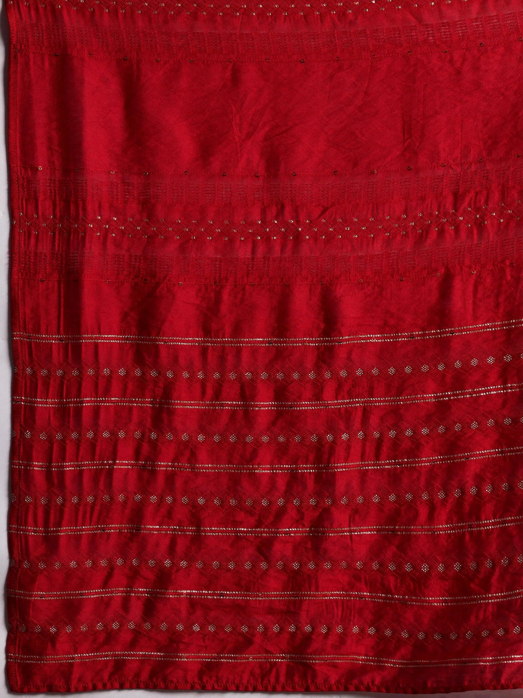 Zainab Red Printed Rayon A-Line Kurta With Palazzos & Dupatta - Libas 