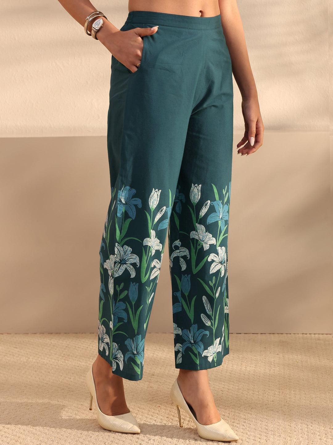  Blue Floral Printed Cotton Co-Ord Set 