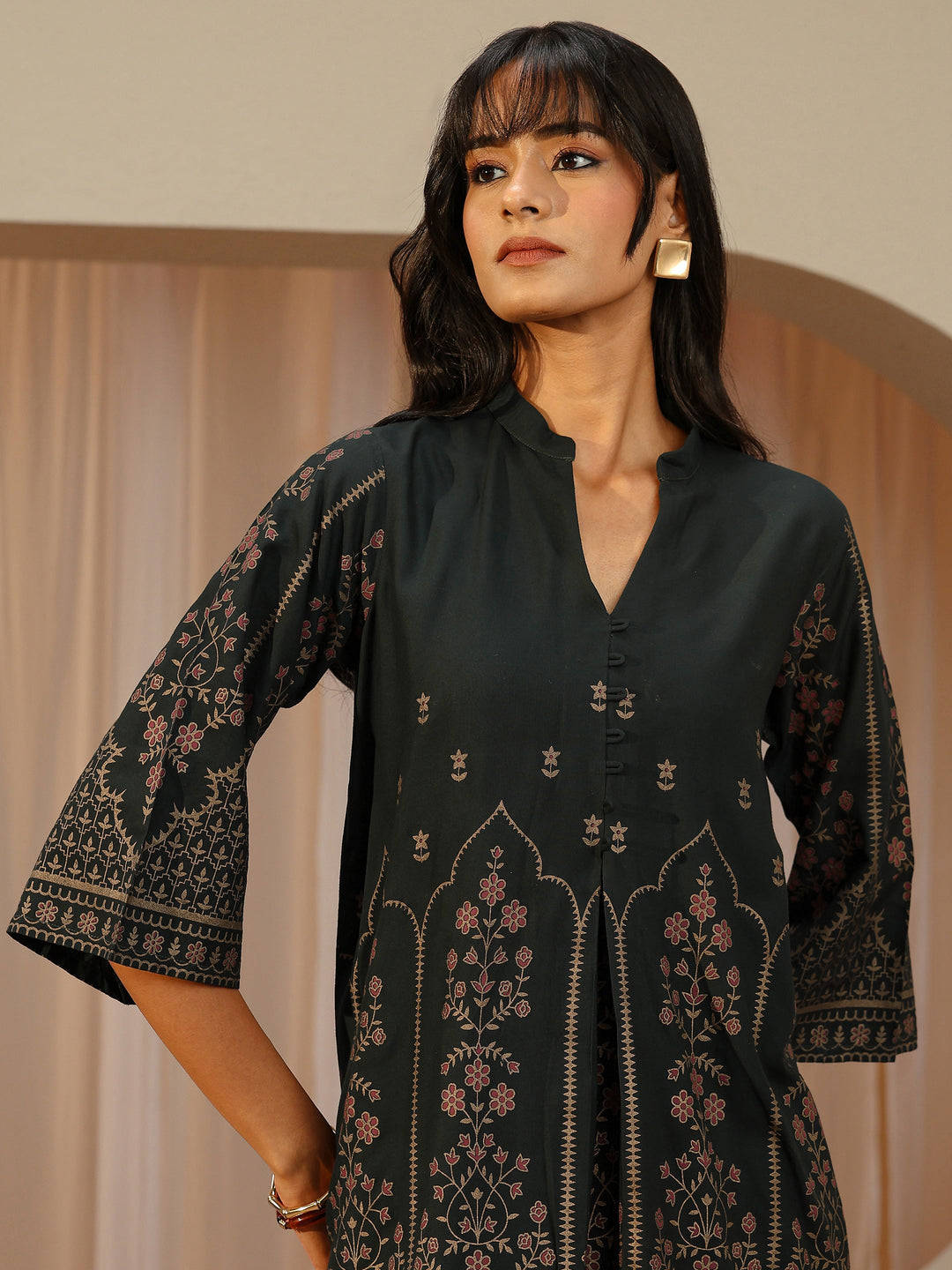  Sacramento Green Floral Printed Viscose Rayon Co-Ord Set 