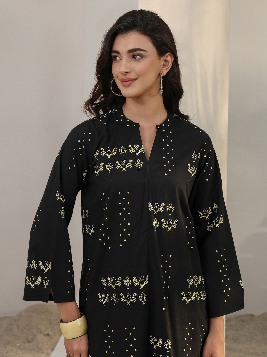  Black Printed Cotton Co-Ord Set 