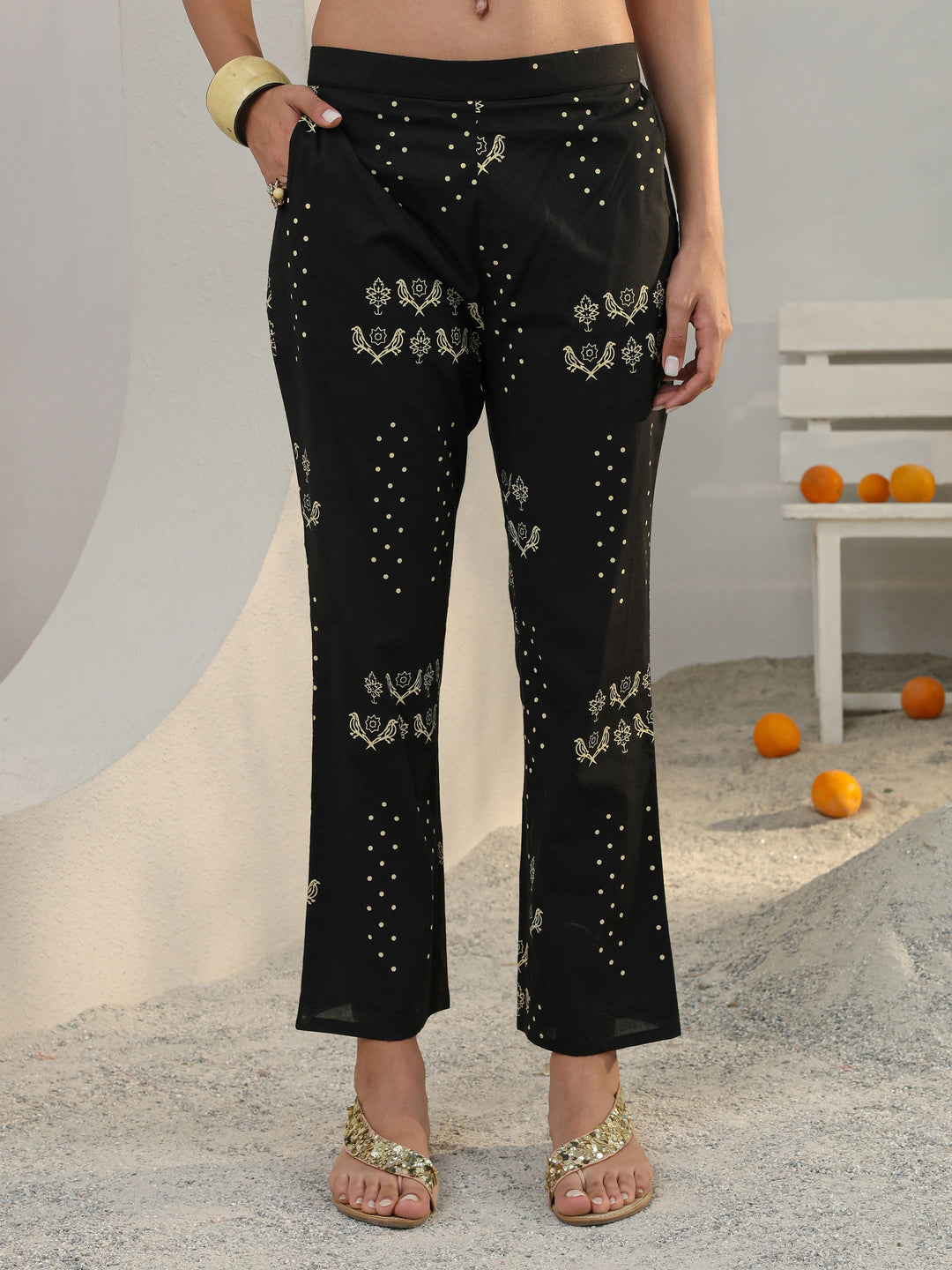  Black Printed Cotton Co-Ord Set 