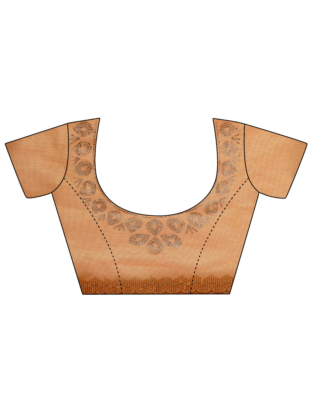  Rust Embellished Nylon Saree With Unstitched Blouse Piece 