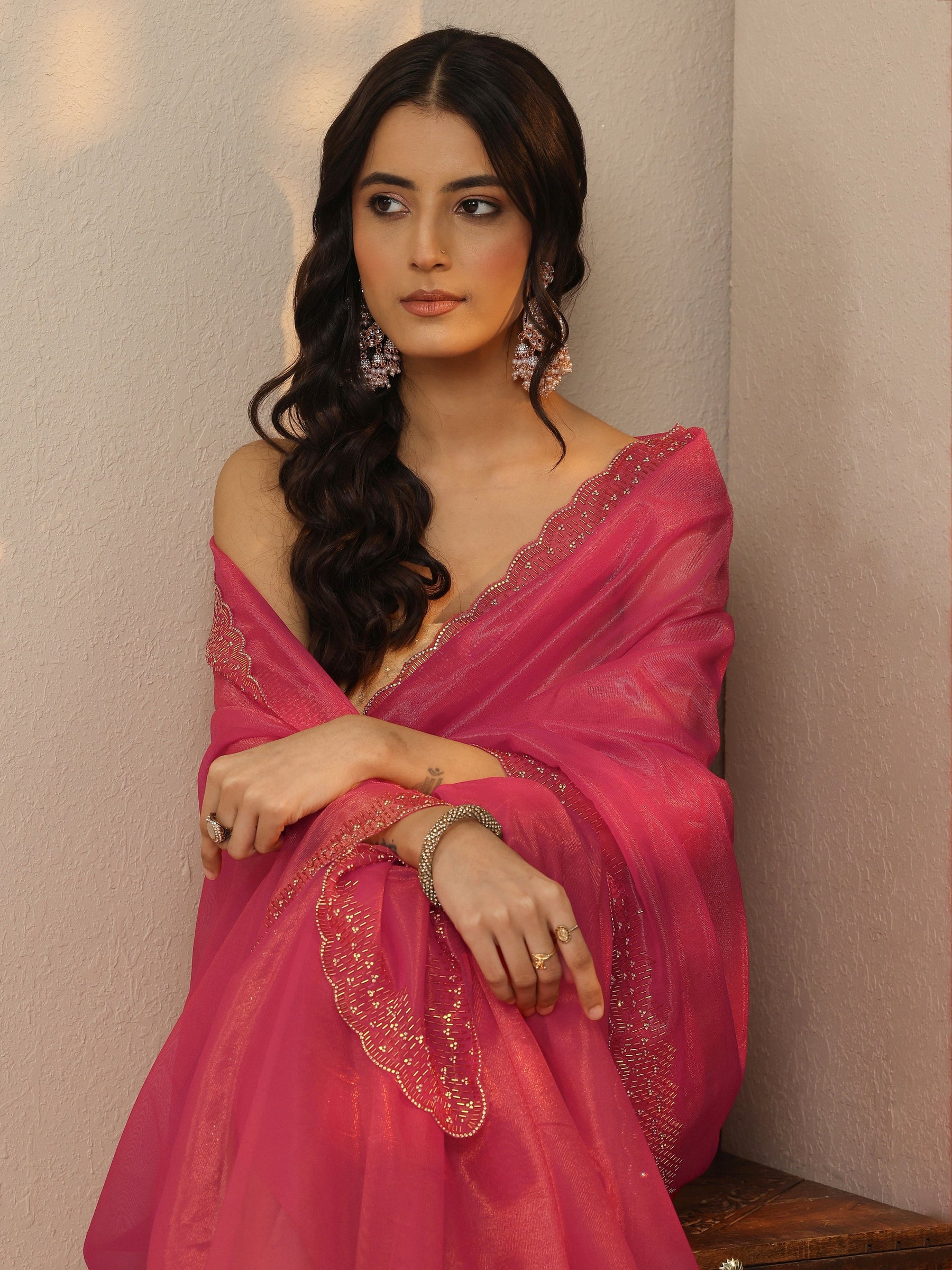 Purple Woven Design Cotton Straight Kurta