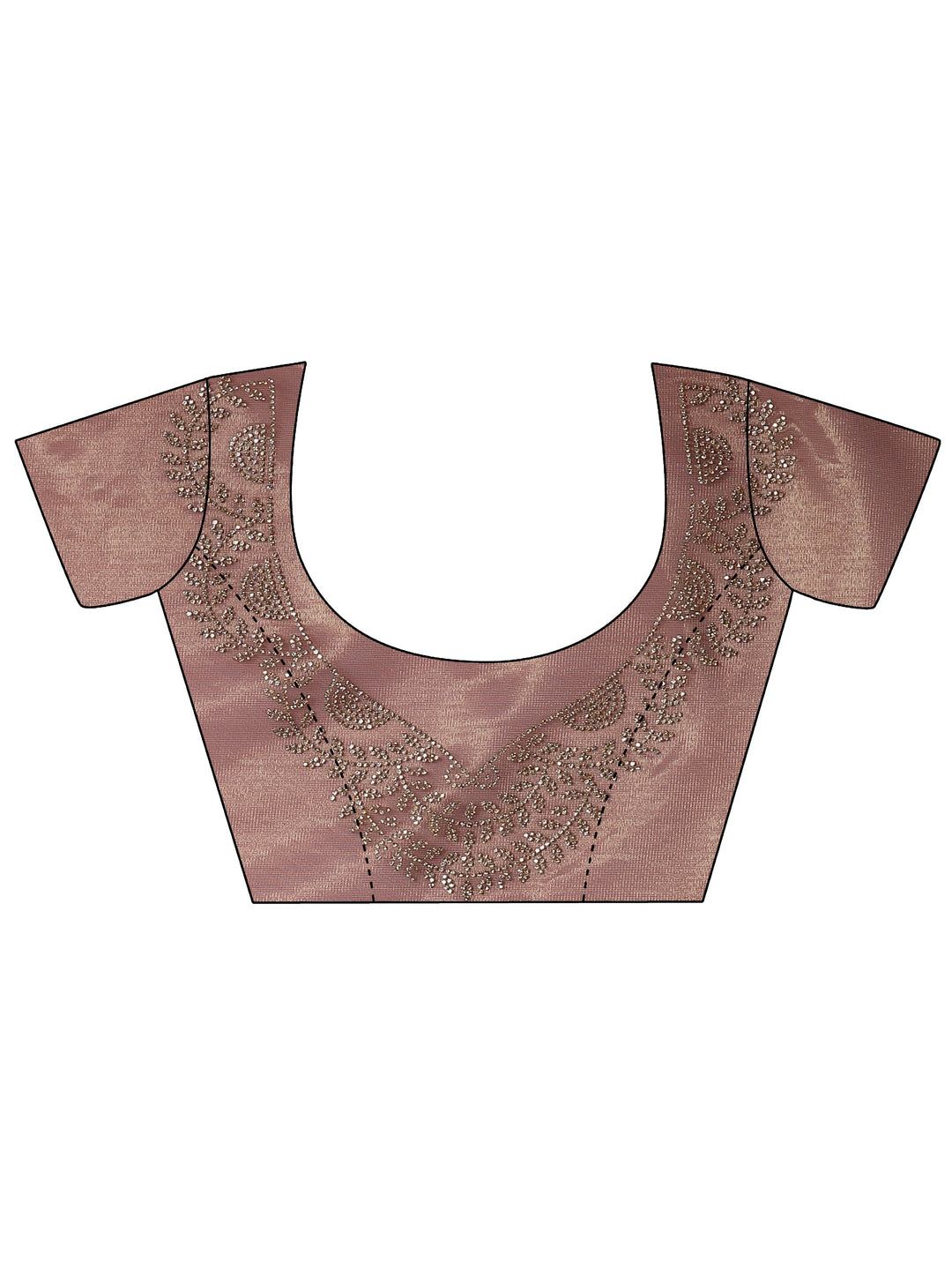  Mauve Embellished Nylon Saree With Unstitched Blouse Piece 