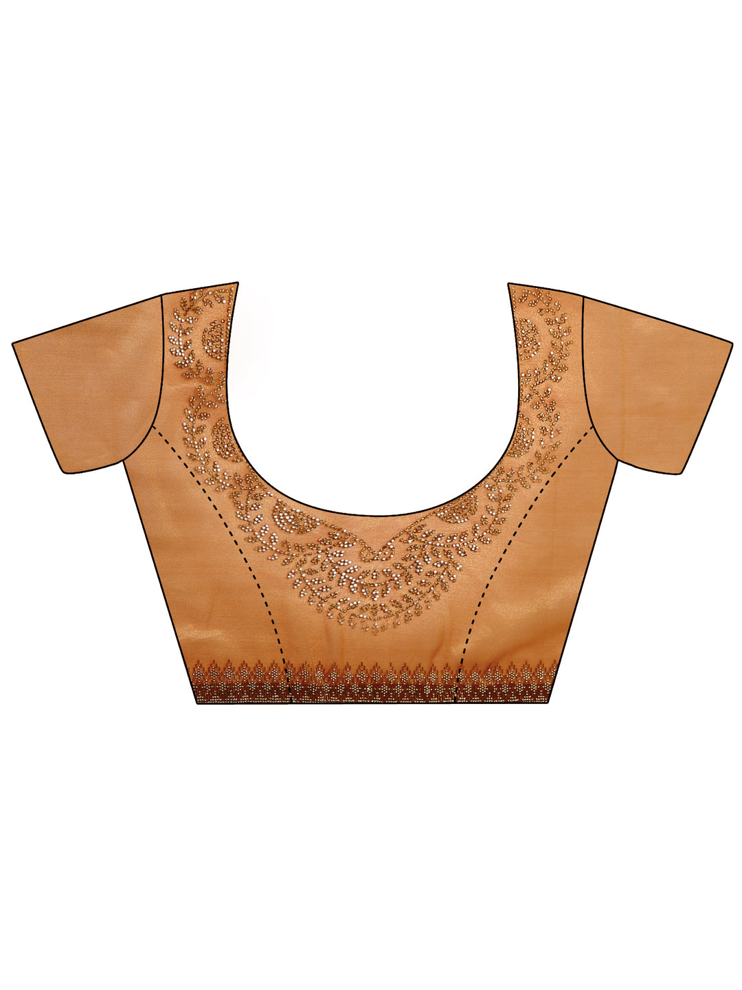  Rust Embellished Nylon Saree With Unstitched Blouse Piece 