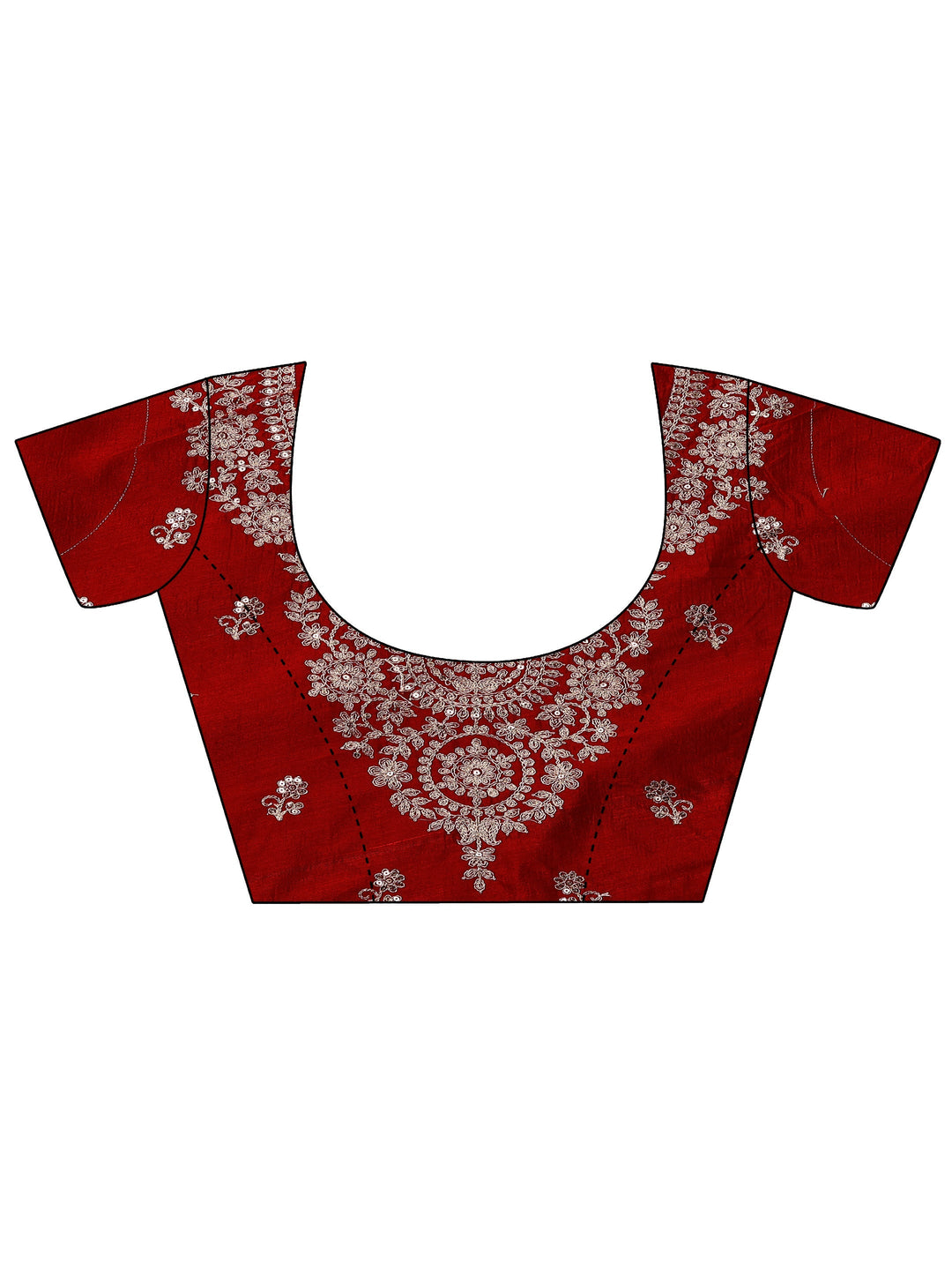  Red Bandhani  Printed Silk Blend Saree With Unstitched Blouse Piece 