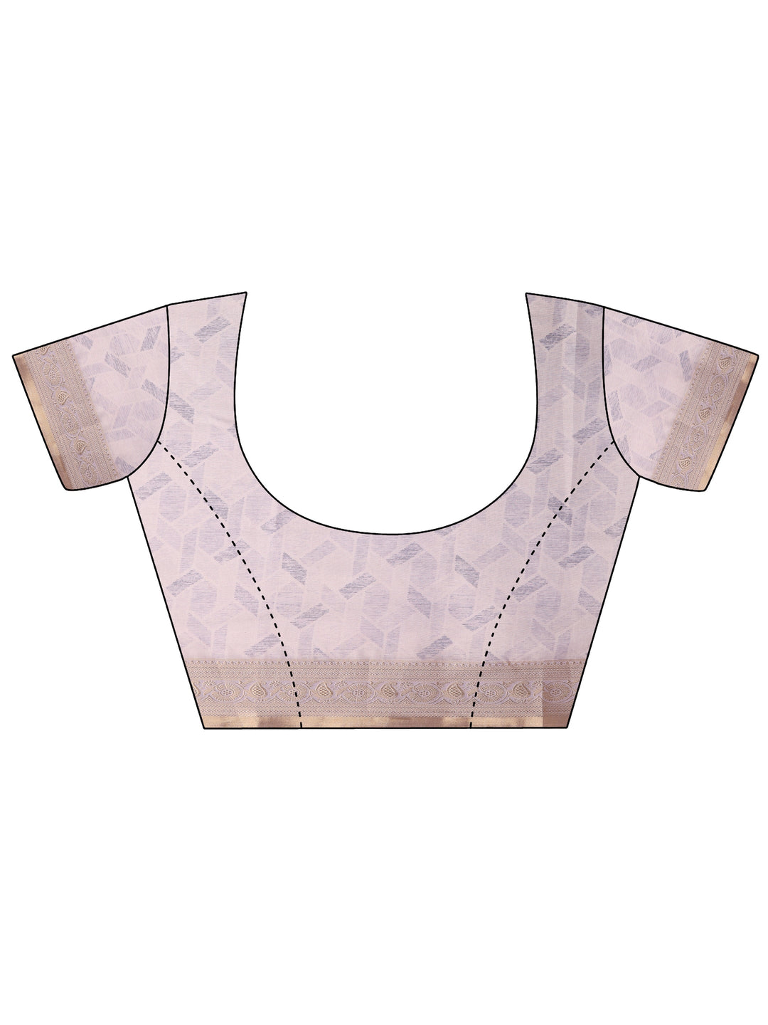  Lavender Printed Silk blend Saree With Unstitched Blouse Piece 
