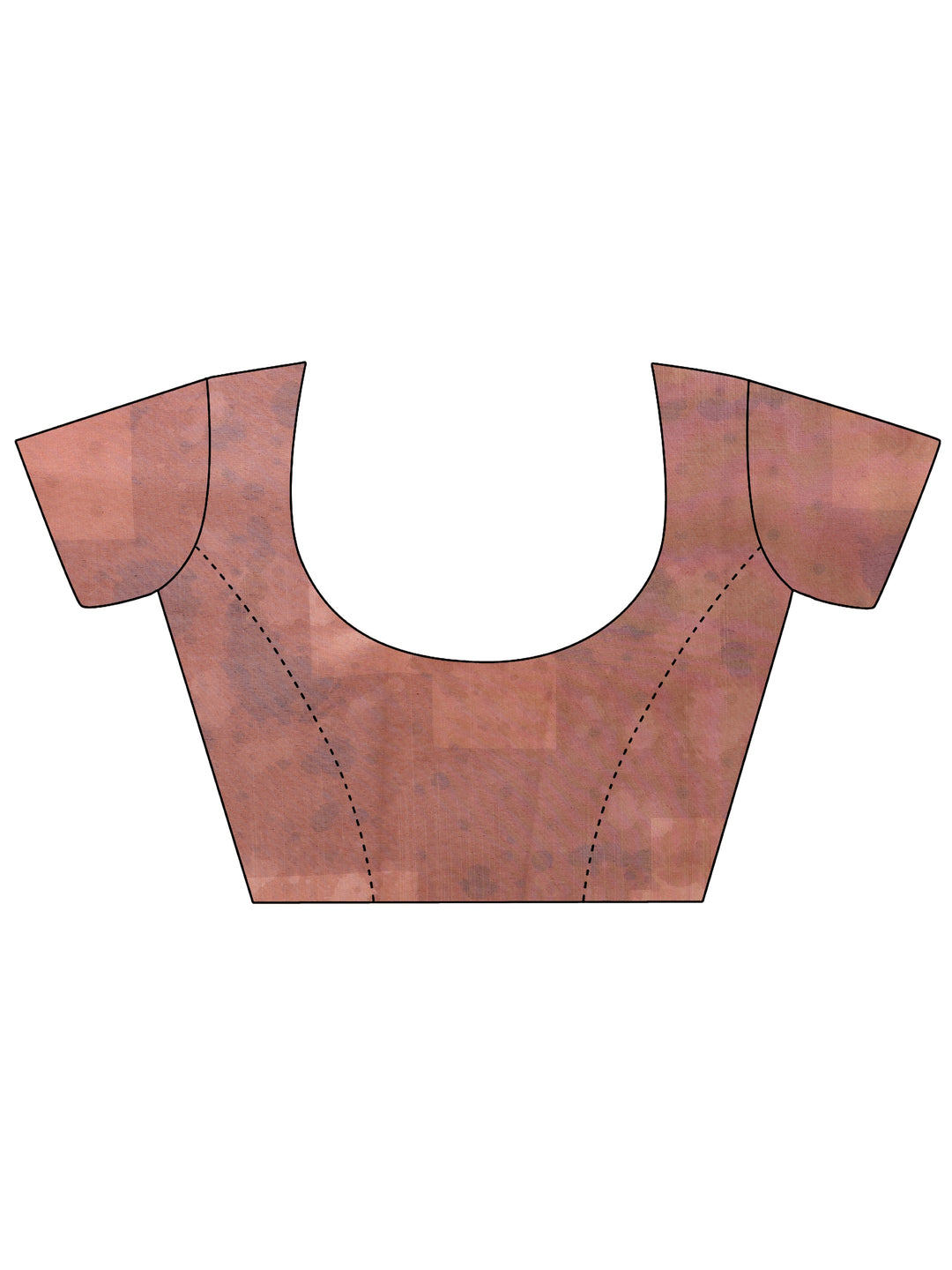  Peach Printed Silk blend Saree With Unstitched Blouse Piece 