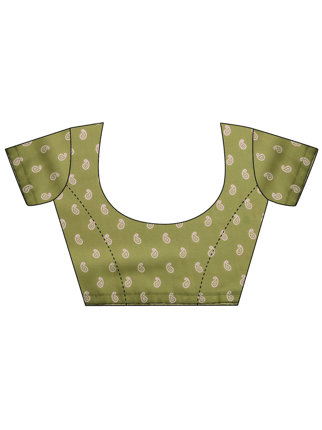  Green Printed Georgette Saree With Unstitched Blouse Piece 