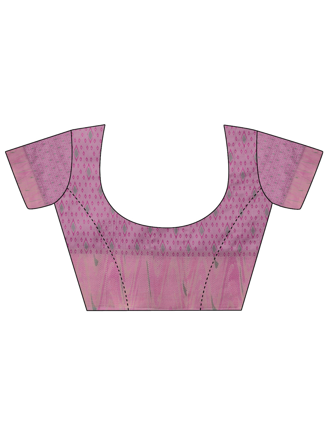  Mauve Ikat Woven Design Silk Blend Saree With Unstitched Blouse Piece 