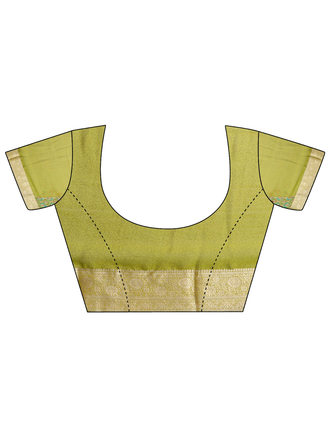  Green Printed Georgette Saree With Unstitched Blouse Piece 